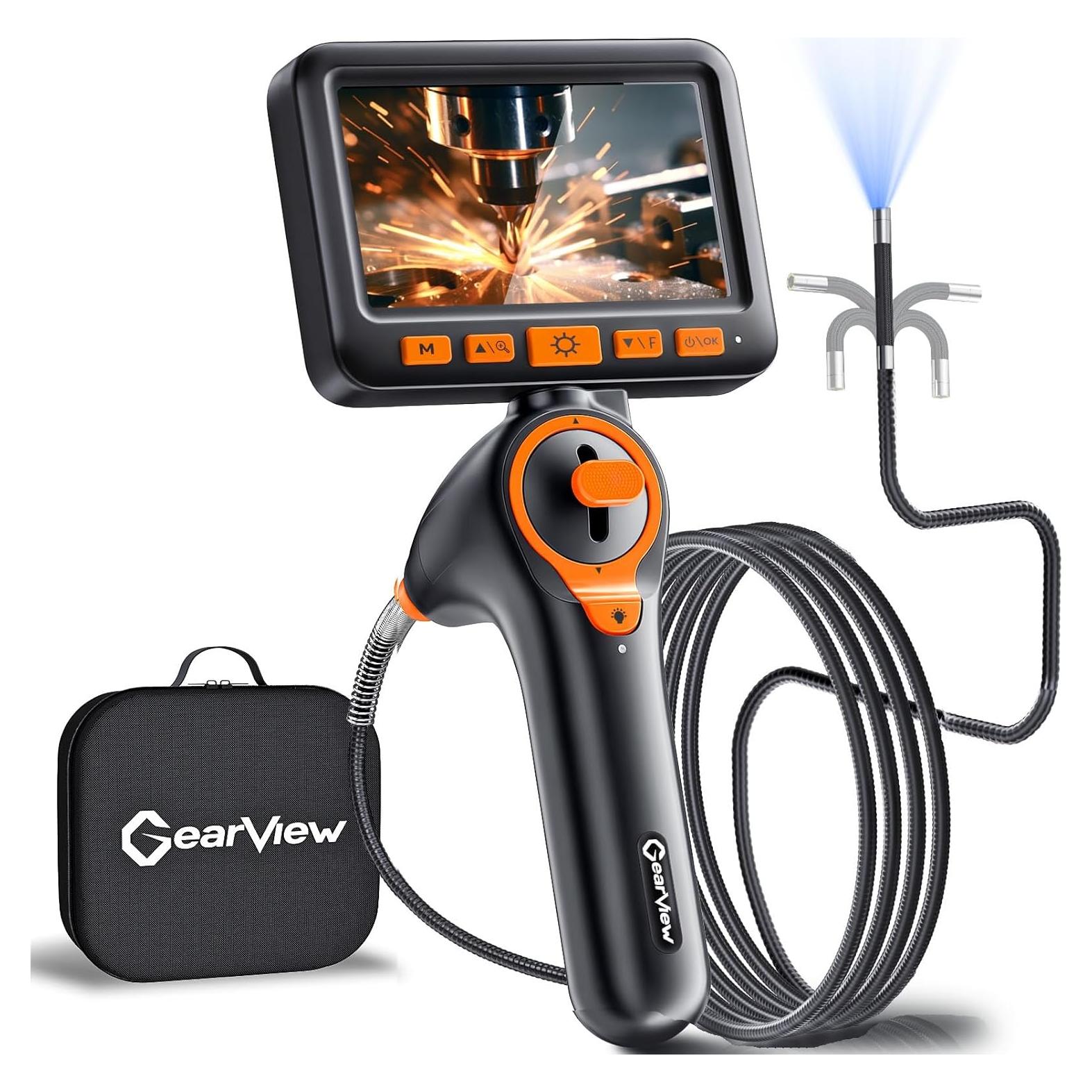Borescopio Articulado GearView 5" 1080P IP67 Luz LED 6.2mm