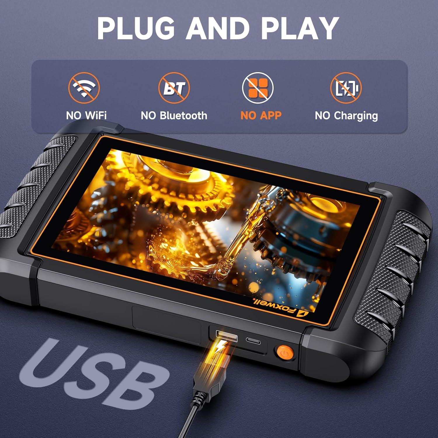 Endoscopio Automotriz FOXWELL VS300, 5.5mm, HD 1280P, IP67