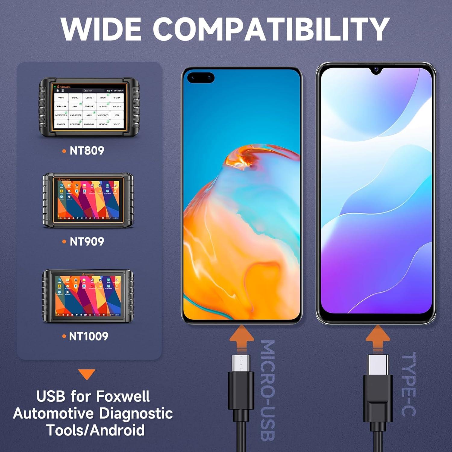 Endoscopio Automotriz FOXWELL VS300, 5.5mm, HD 1280P, IP67