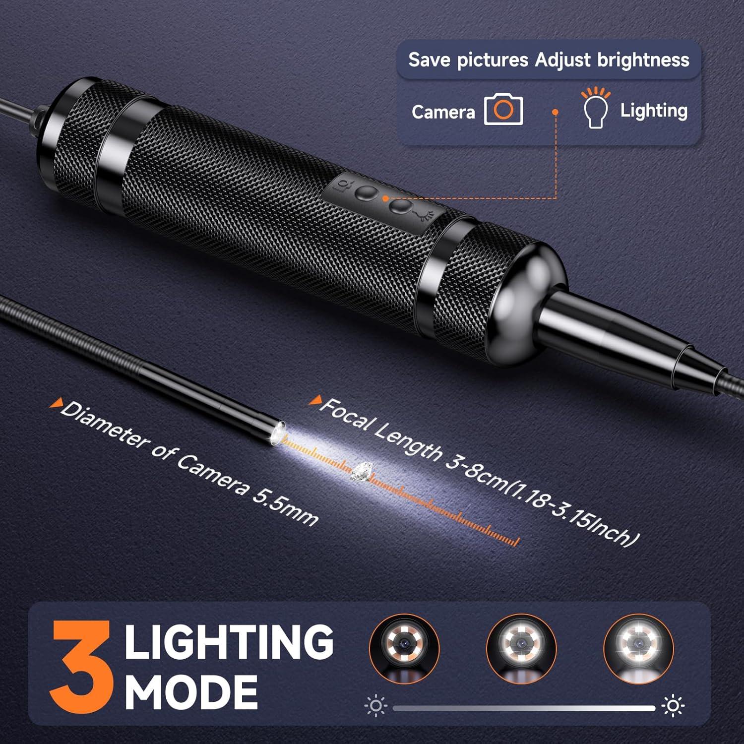 Endoscopio Automotriz FOXWELL VS300, 5.5mm, HD 1280P, IP67