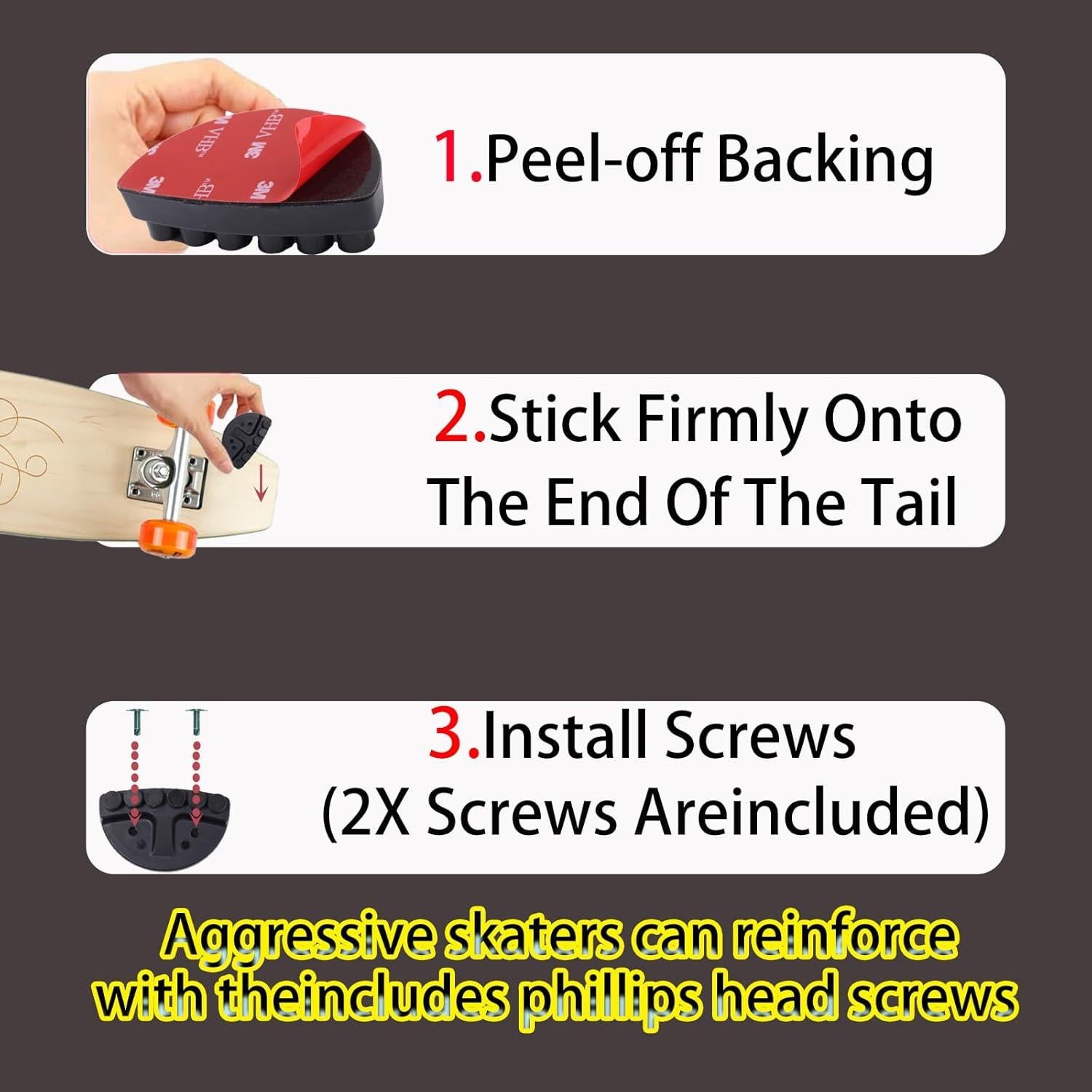 Placa de Chispas para Skateboard Qryxalith H-01 - Aluminio Negro