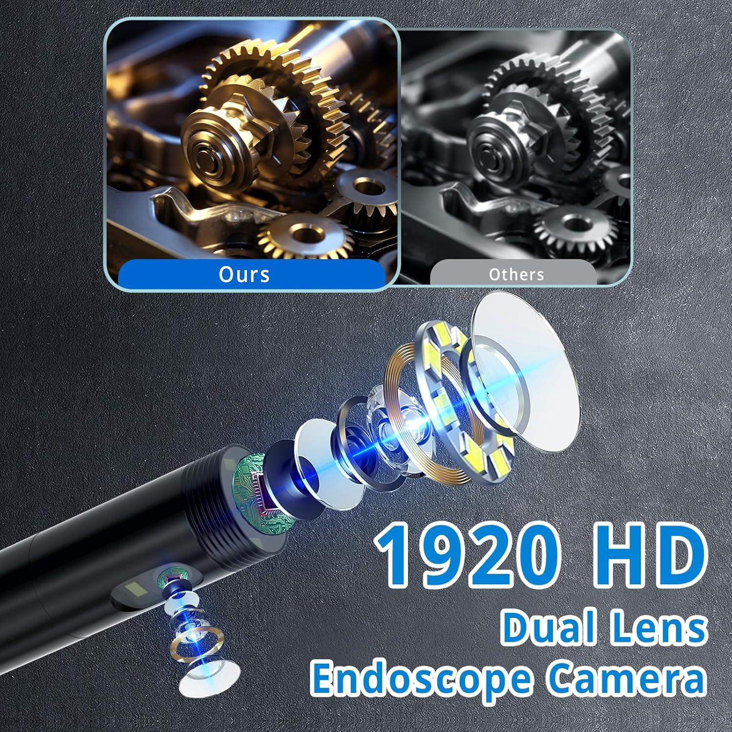 Cámara Endoscopio Doble Lente WOVTE 1920P 5m IP67