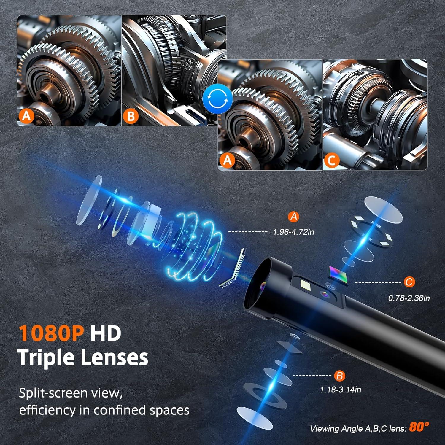 Cámara Endoscópica TURN RAISE 15m HD 1080P con Pantalla IPS