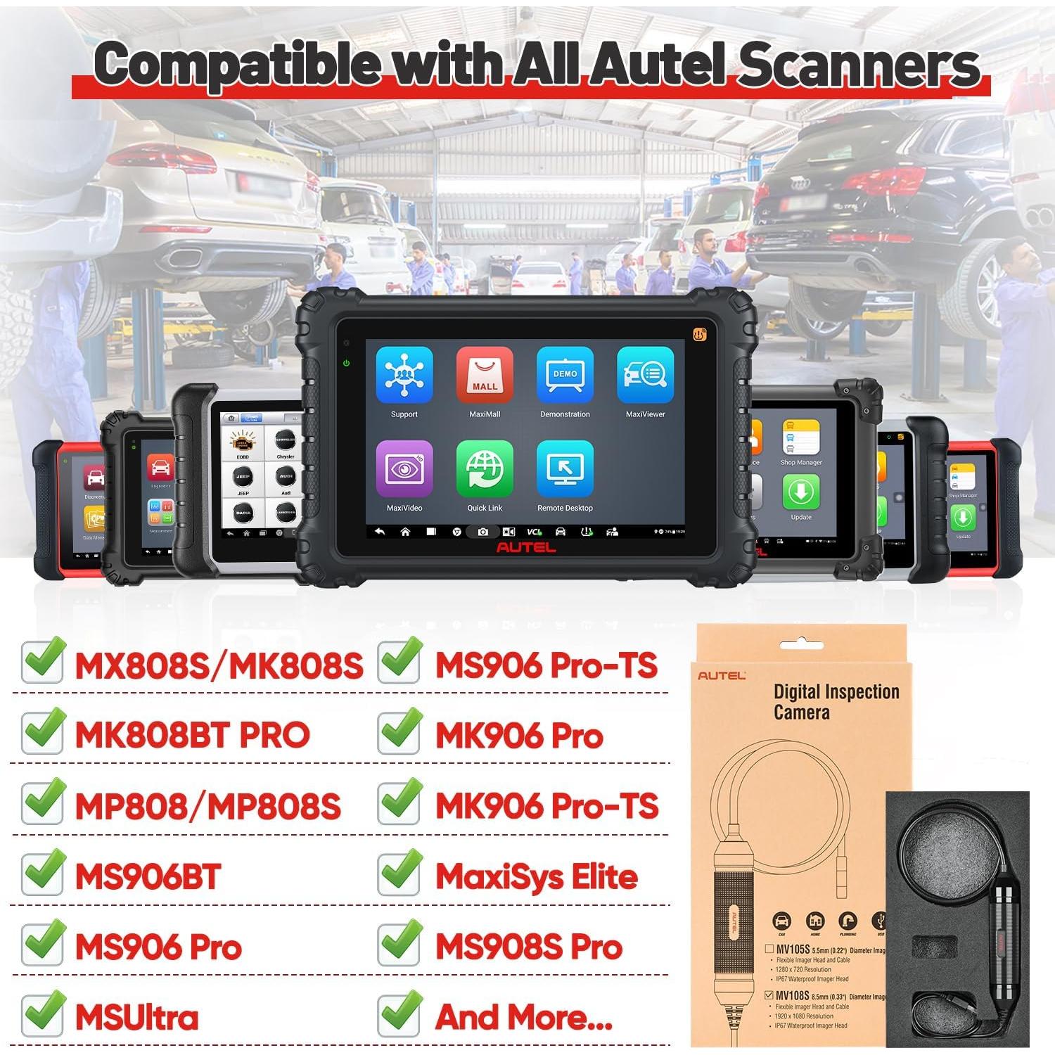 Cámara de Inspección Autel MaxiVideo MV108S 8.5mm LED