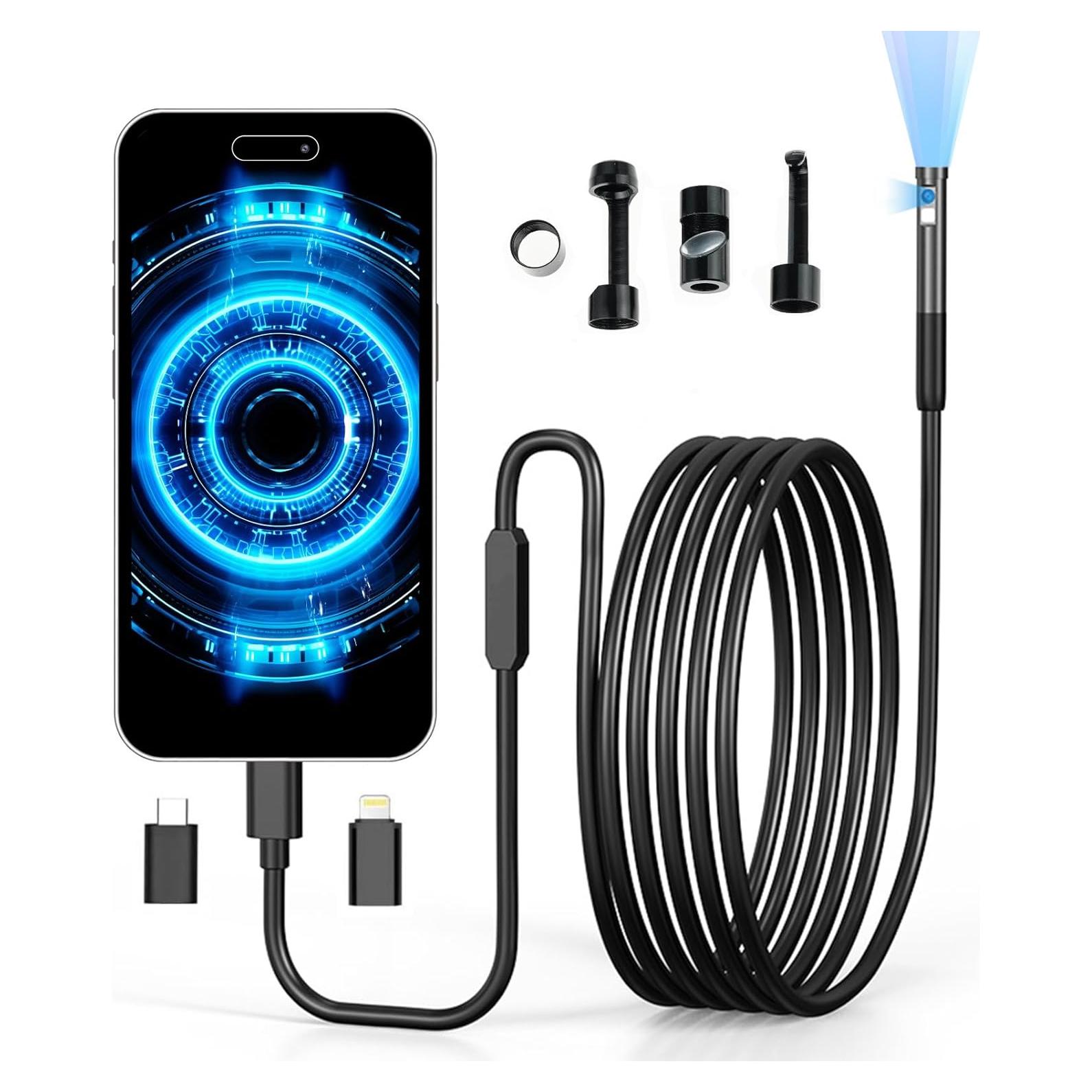 Cámara Endoscopio Doble Lente PETCHOR 1920P IP67 7.9mm