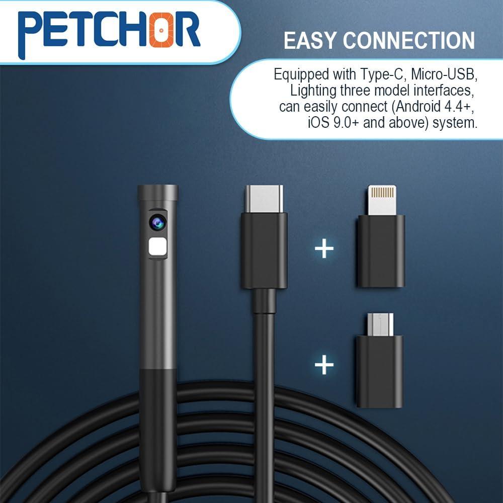 Cámara Endoscopio Doble Lente PETCHOR 1920P IP67 7.9mm