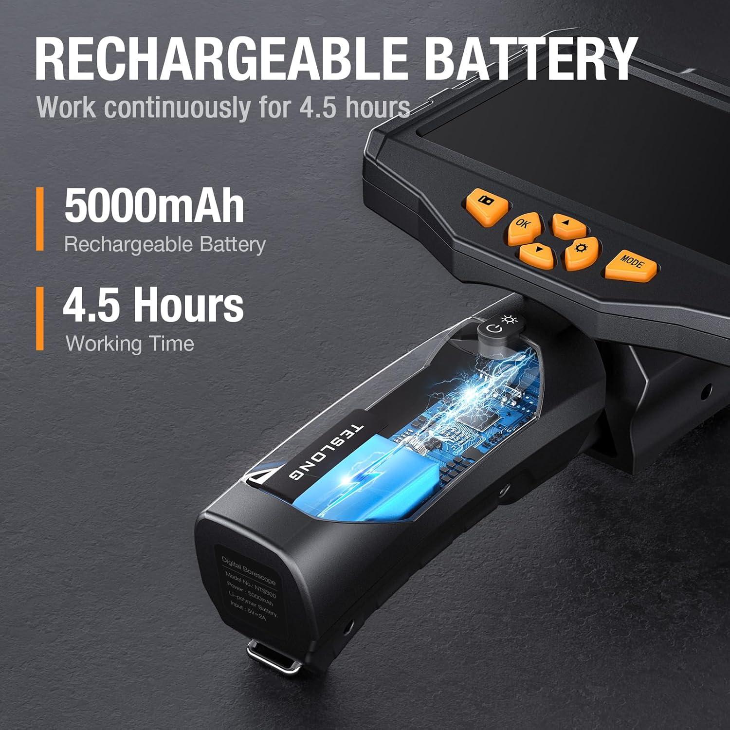 Cámara de Inspección Teslong NTS300D8TL1.5, Lente Triple, 5" IPS