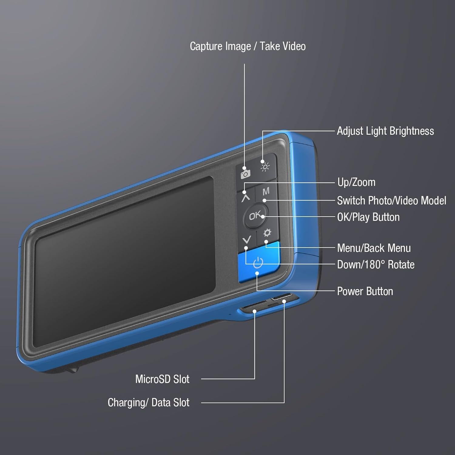 Borescope Teslong NTG200H 0.5cm con Pantalla 4.5" y Luz LED