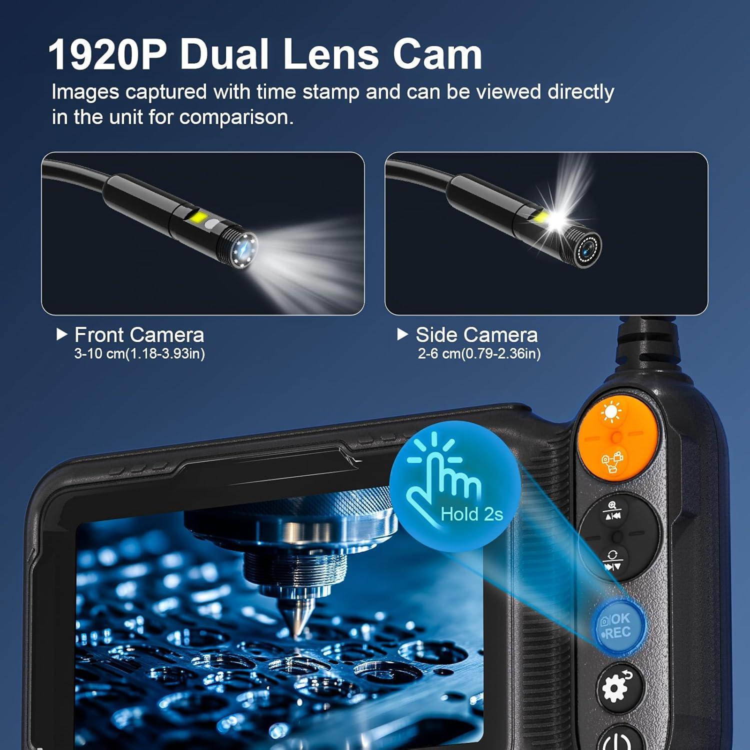Cámara Endoscópica 5" HD Leersi Jet IP67 5m Doble Lente