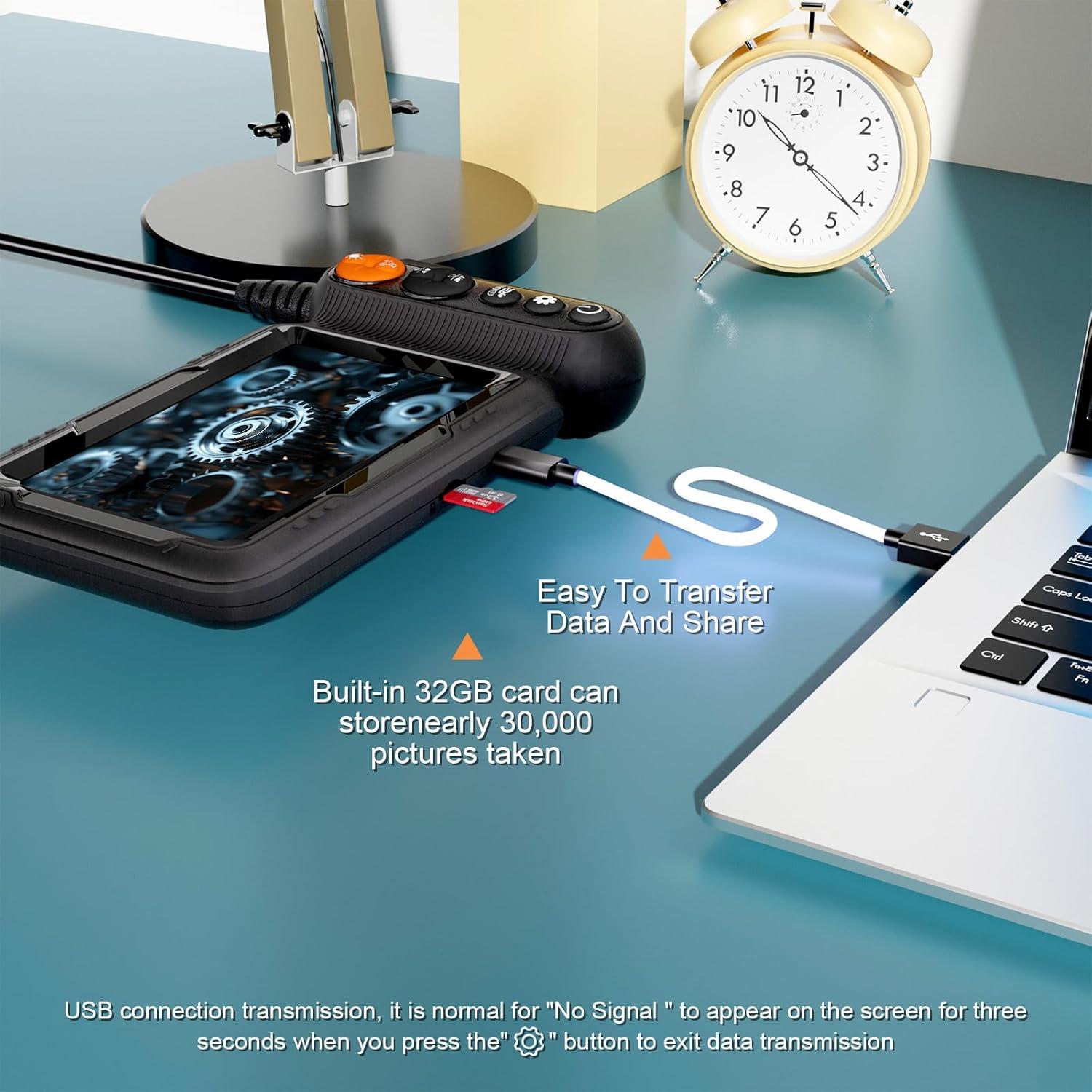 Cámara Endoscópica 5" HD Leersi Jet IP67 5m Doble Lente