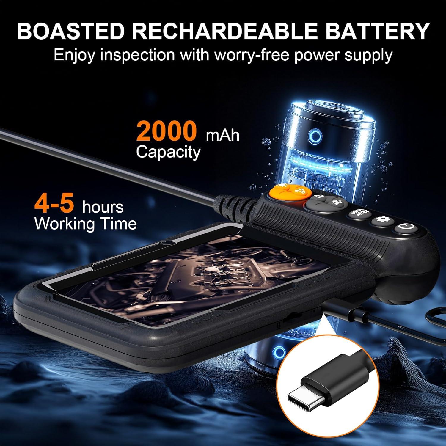 Cámara Endoscópica 5" HD Leersi Jet IP67 5m Doble Lente