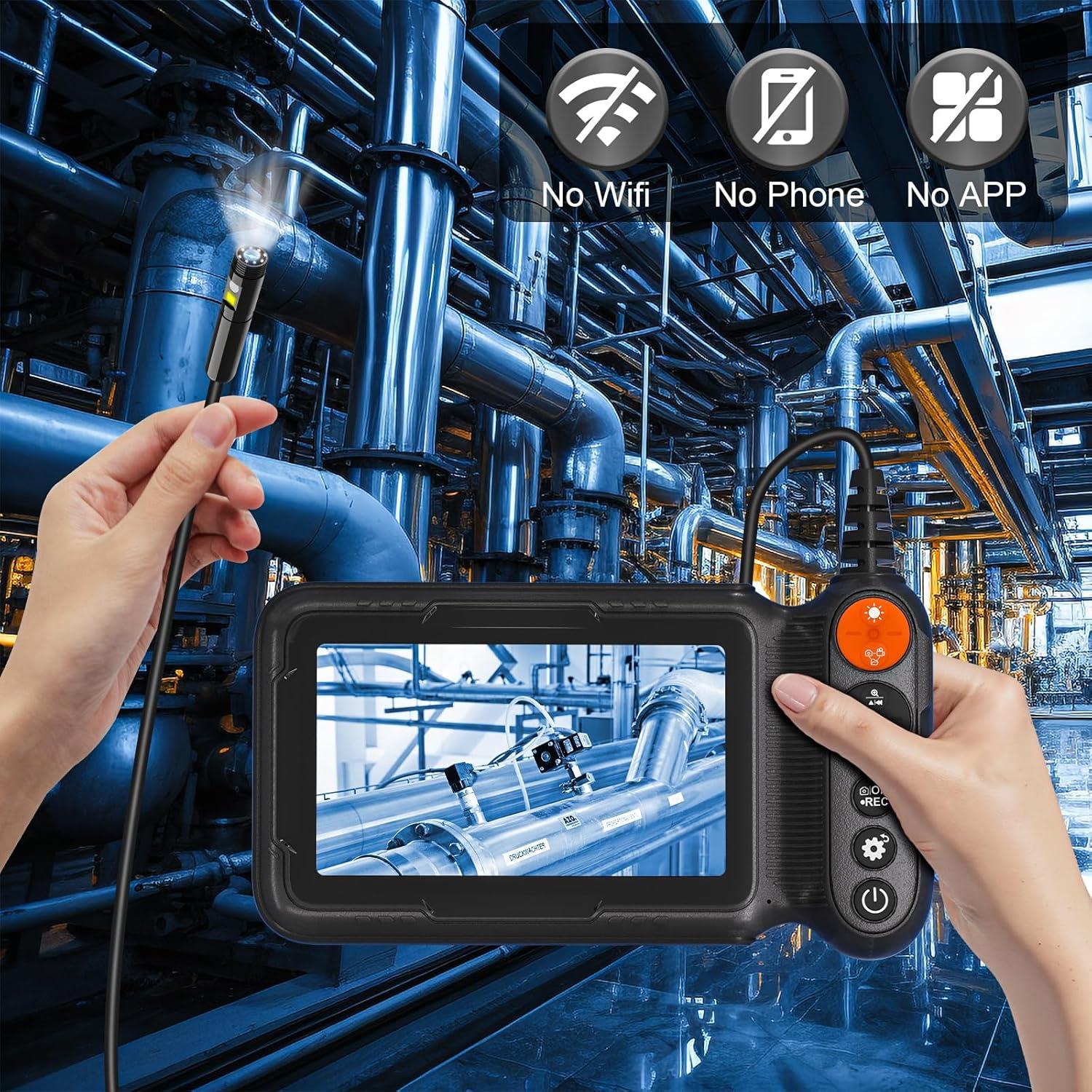 Cámara Endoscópica 5" HD Leersi Jet IP67 5m Doble Lente