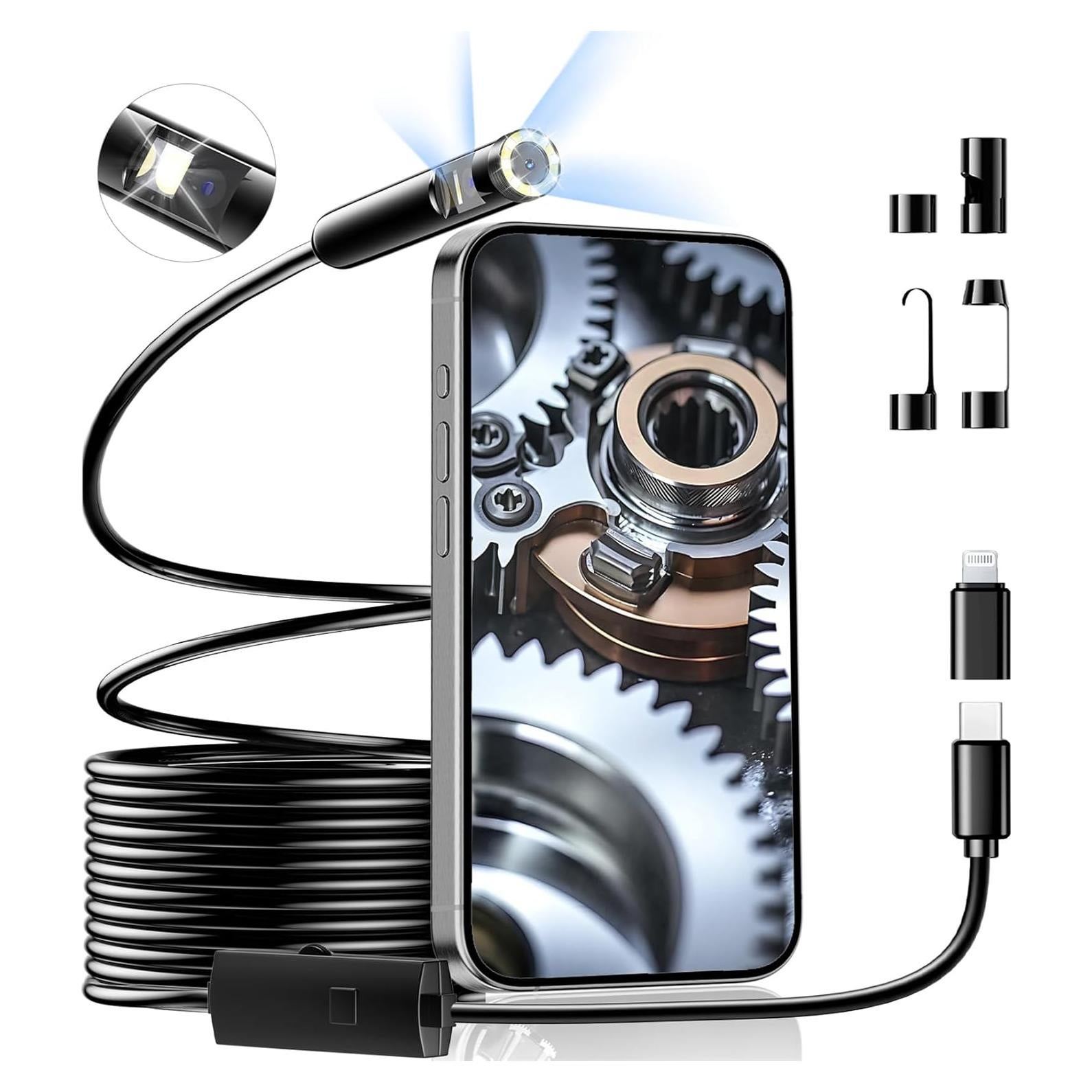 Endoscopio Industrial Suntony 1920p Doble Lente 5m IP67