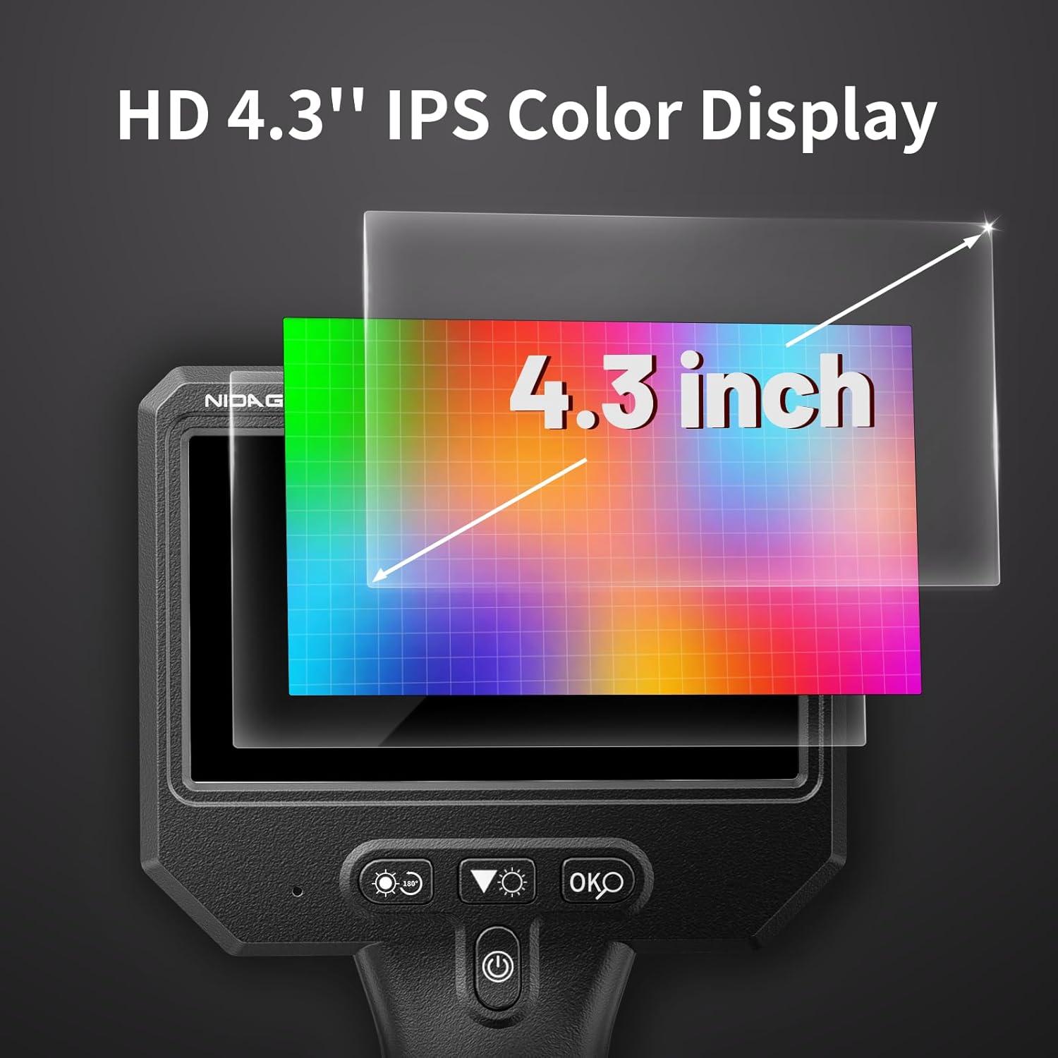 Cámara Endoscópica NIDAGE 1920P HD 3.9mm con Pantalla 4.3"