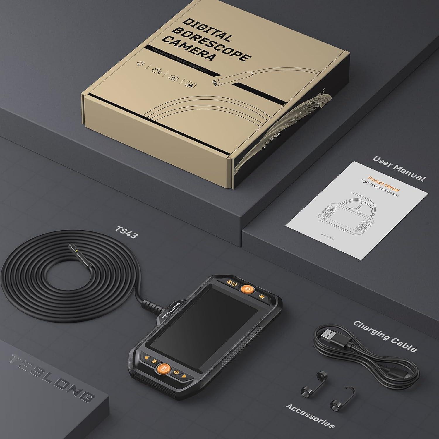 Endoscopio Doble Lente Teslong 5.03m con Luz LED y Cámara