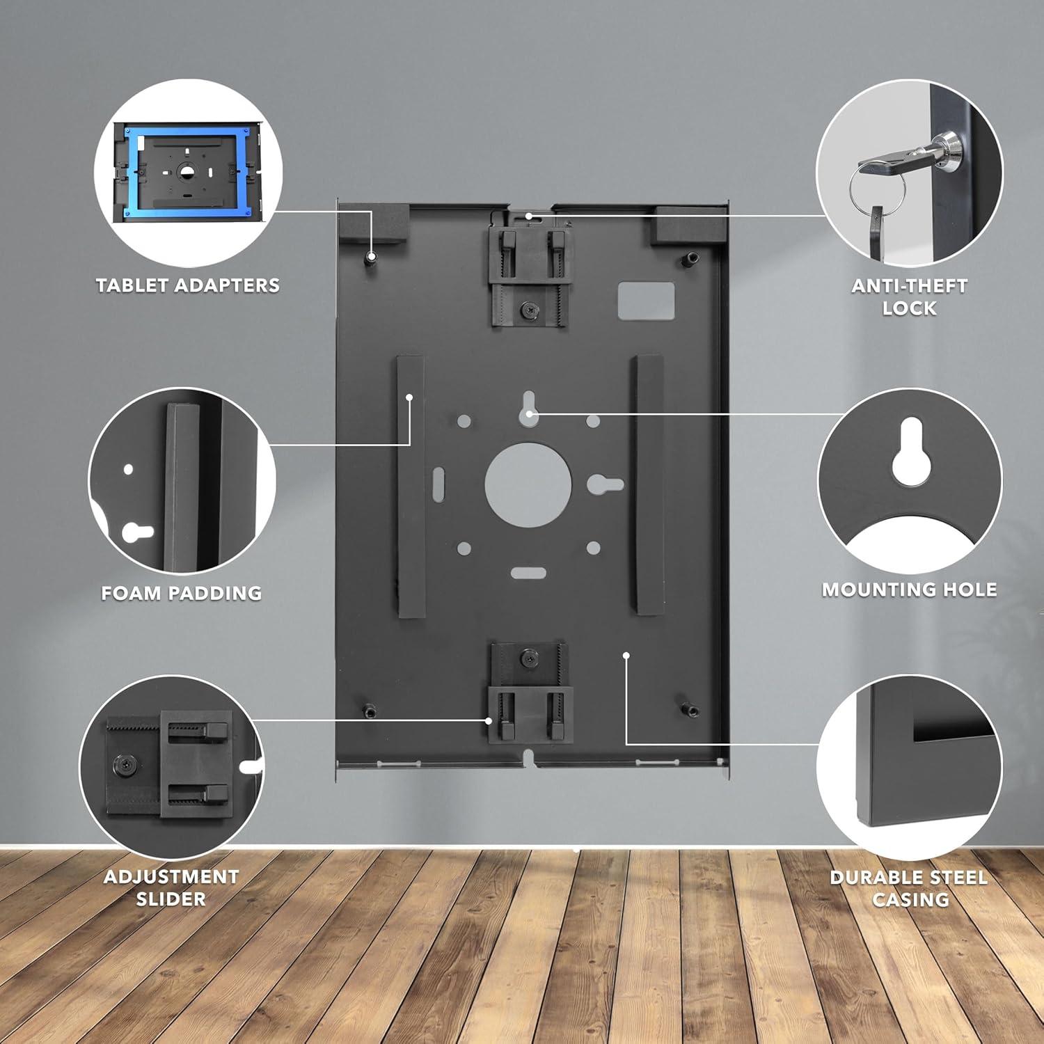 Soporte de Pared Antirrobo Mount-It! para iPad 10.9" Negro