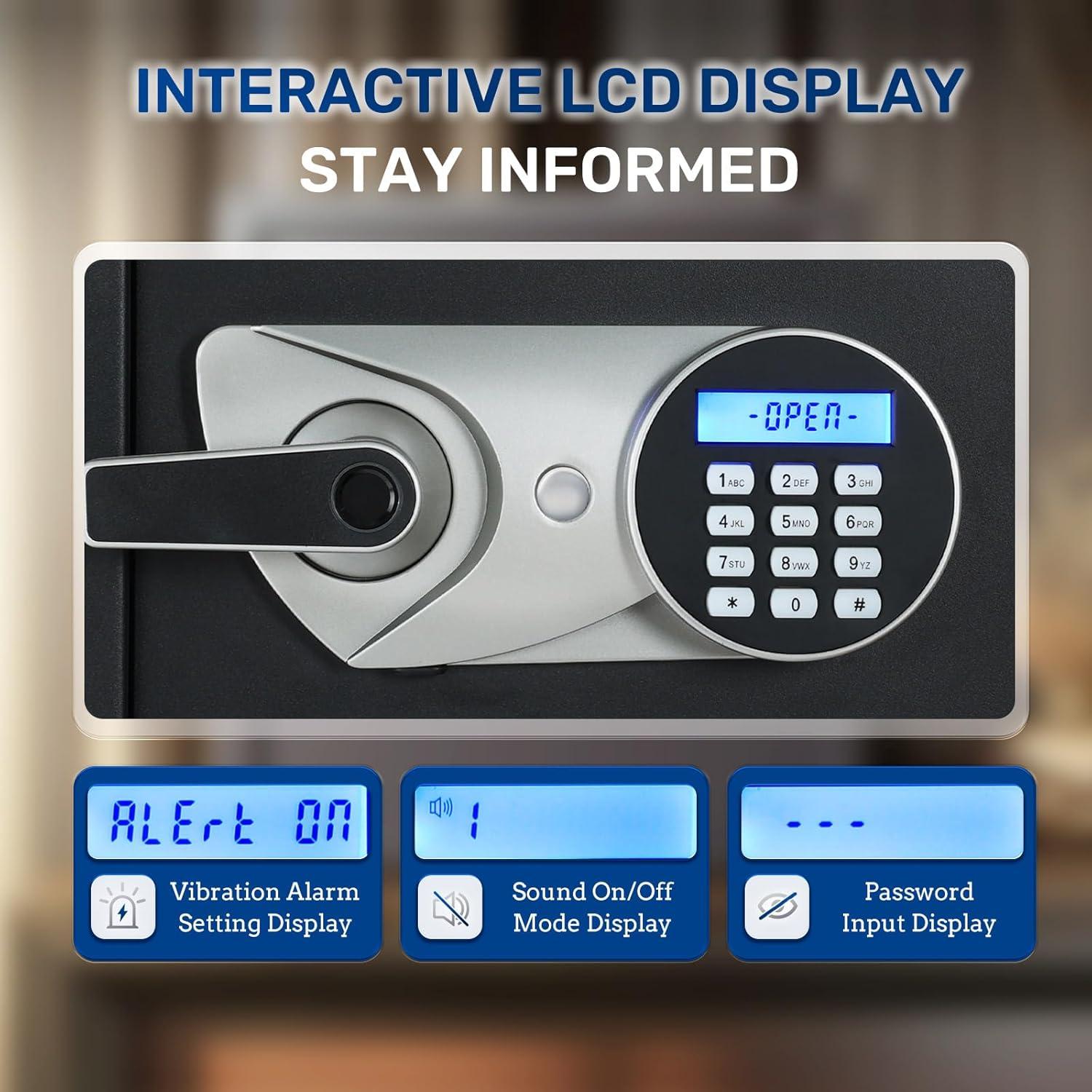 Caja Fuerte Biométrica BlackSmith 1.8 Pies Cúbicos con Alarma