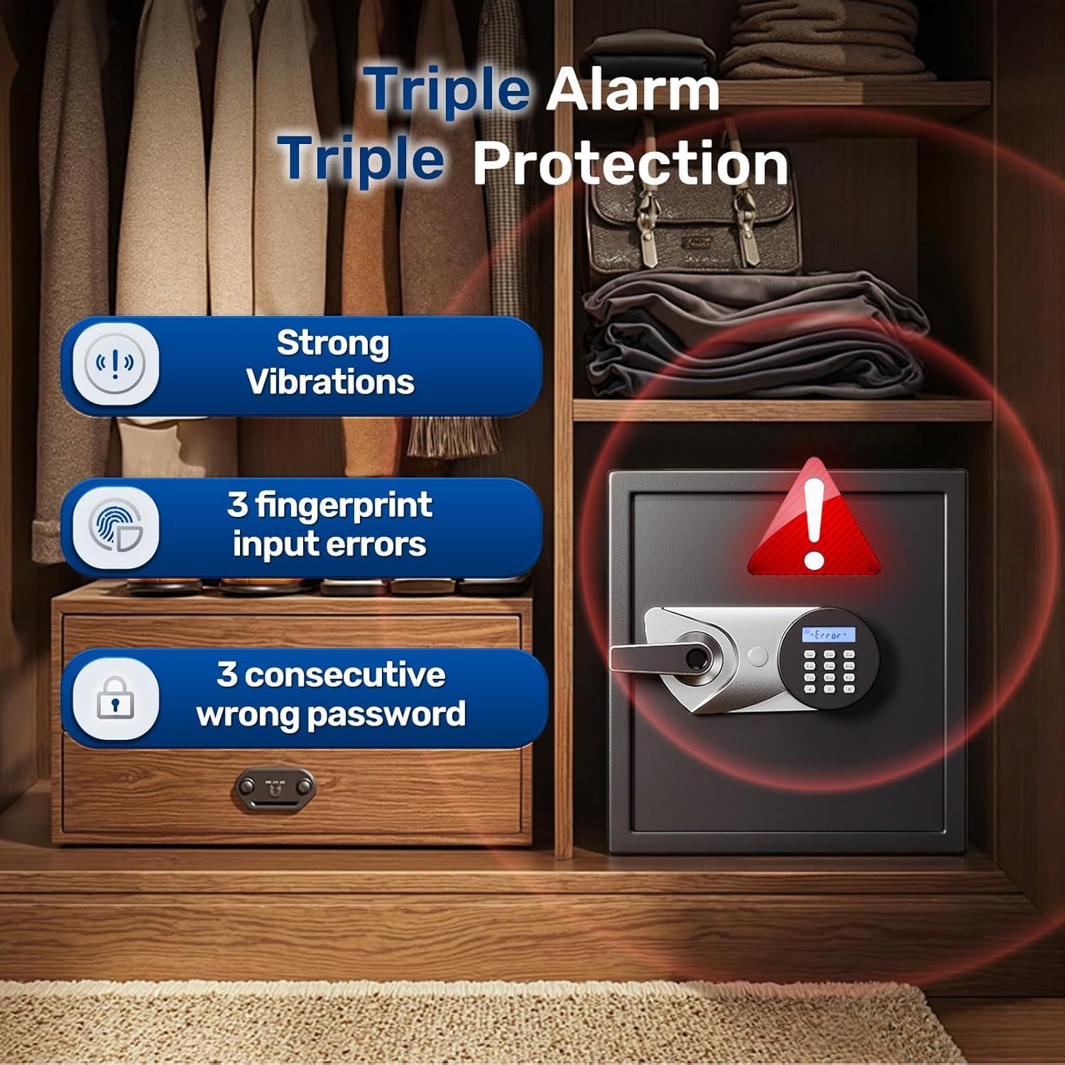 Caja Fuerte Biométrica BlackSmith 1.8 Pies Cúbicos con Alarma