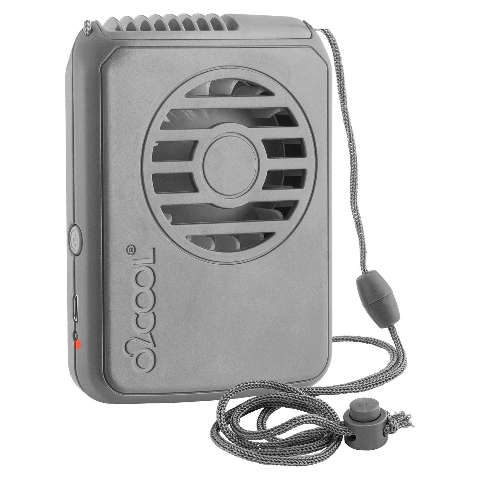 Ventilador Personal O2COOL Recargable 3 Velocidades Gris