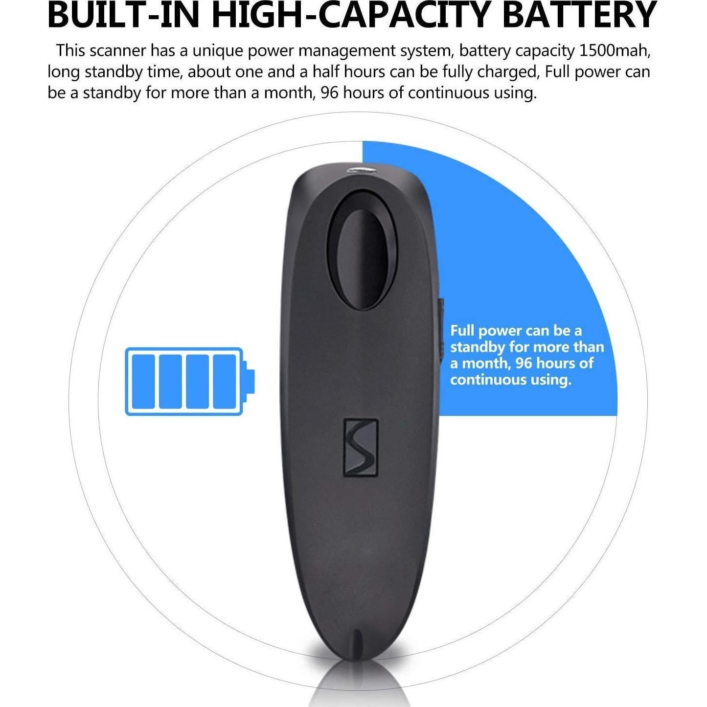 Escáner de Código de Barras Bluetooth 2D Ganao NA-R40-2D