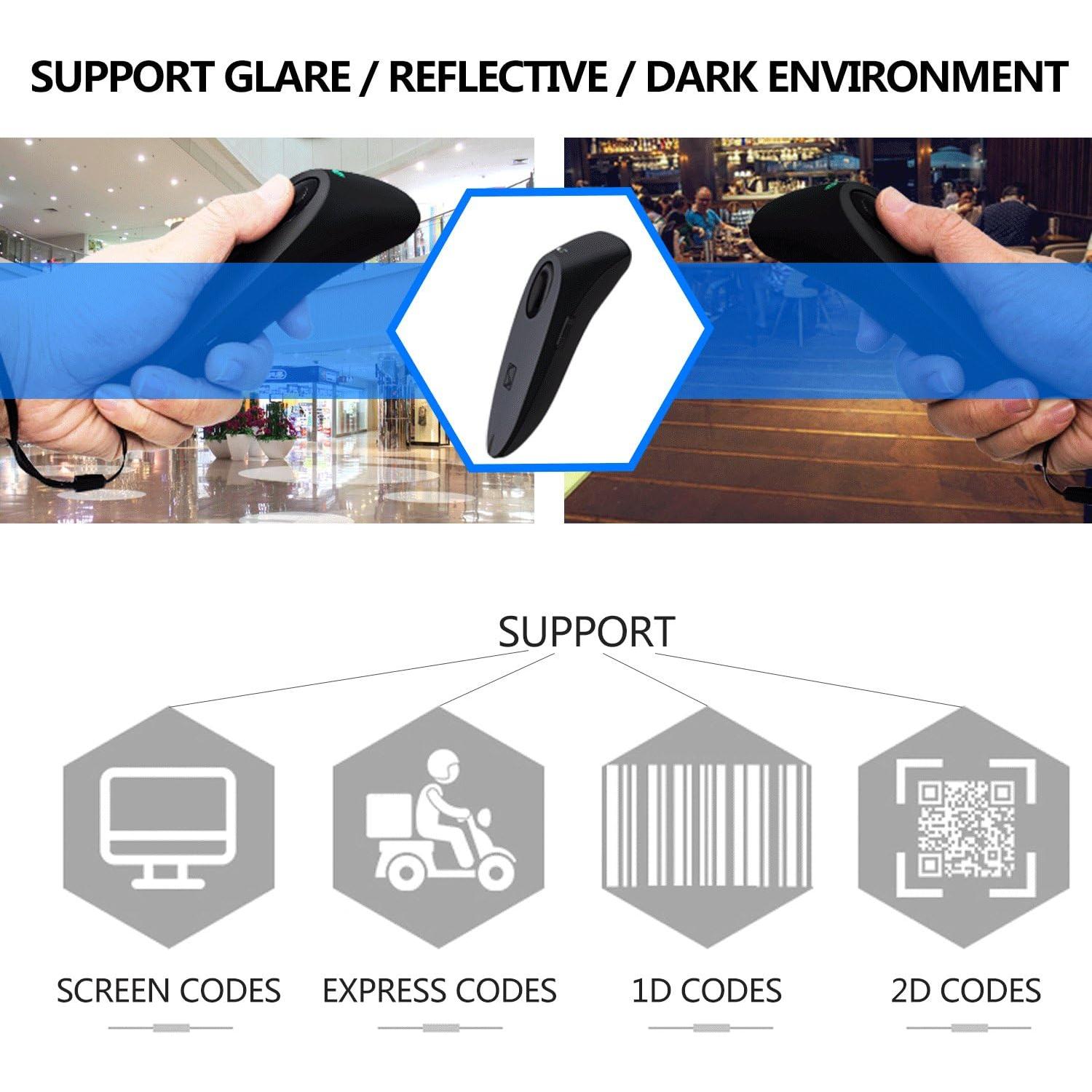 Escáner de Código de Barras Bluetooth 2D Ganao NA-R40-2D