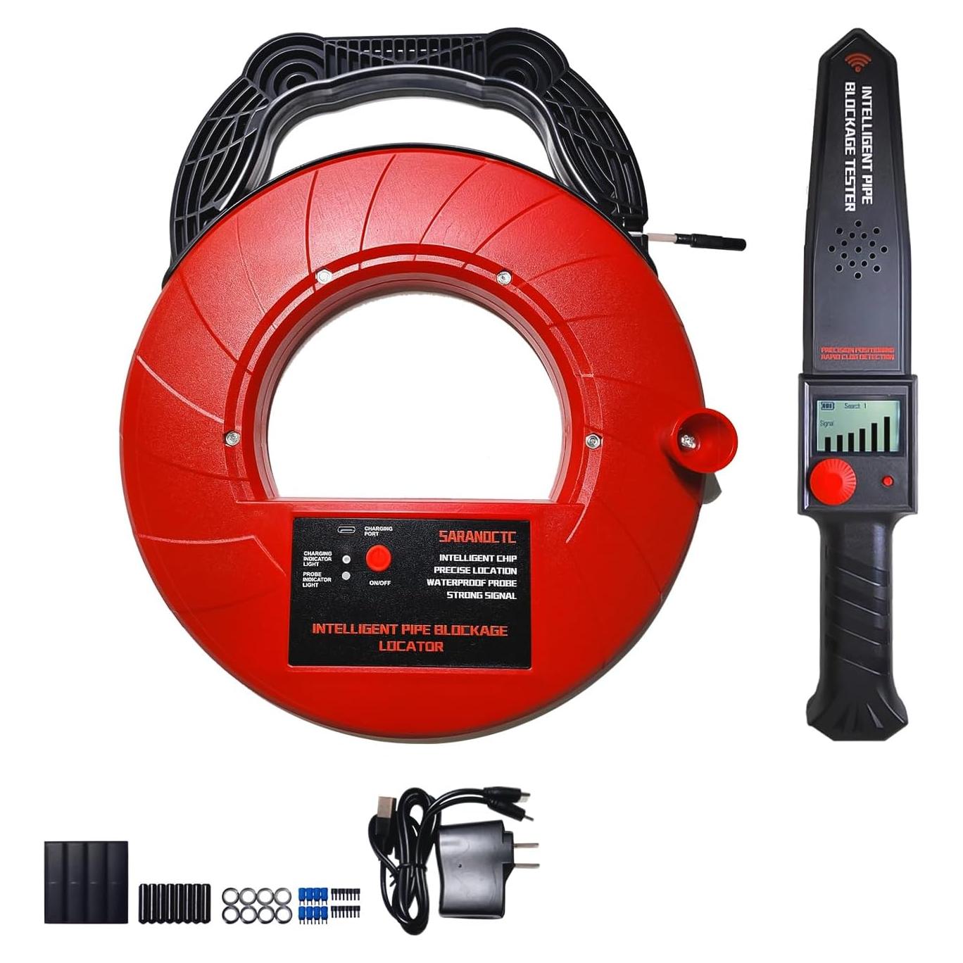 Detector de Bloqueo de Tuberías ZEQIAN 40M con Sonda IP67