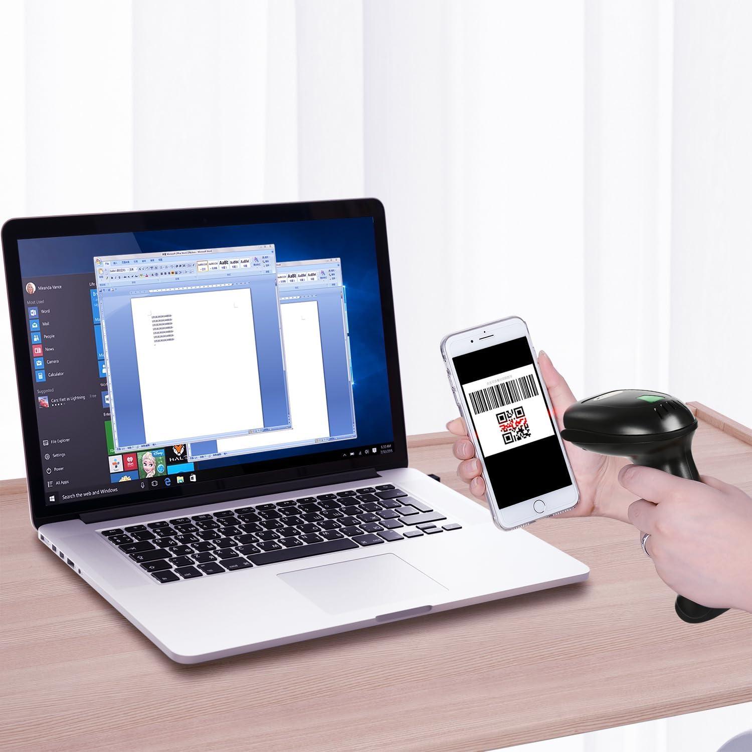 Escáner de Código de Barras Inalámbrico WoneNice 1D/2D 30m