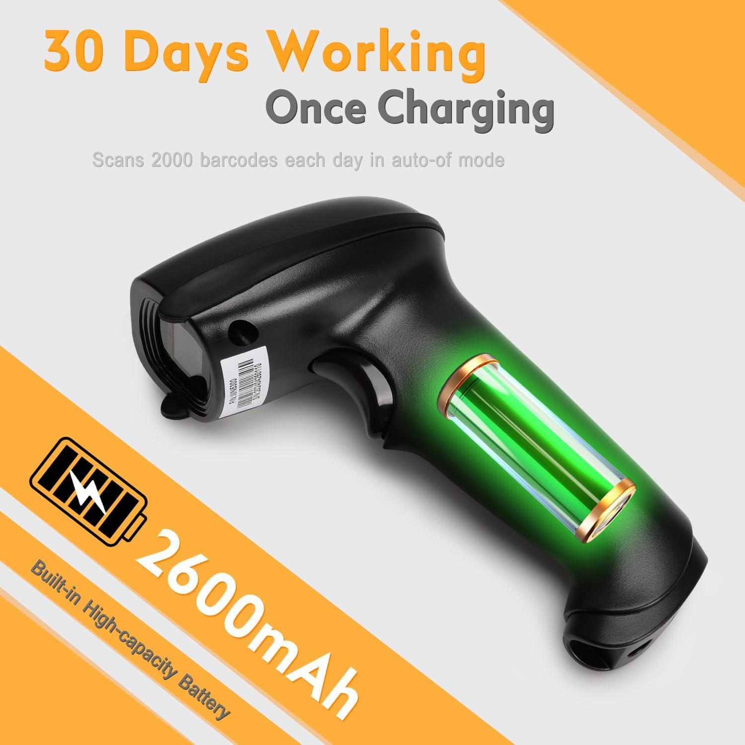 Escáner de Código de Barras Inalámbrico WoneNice 1D/2D 30m