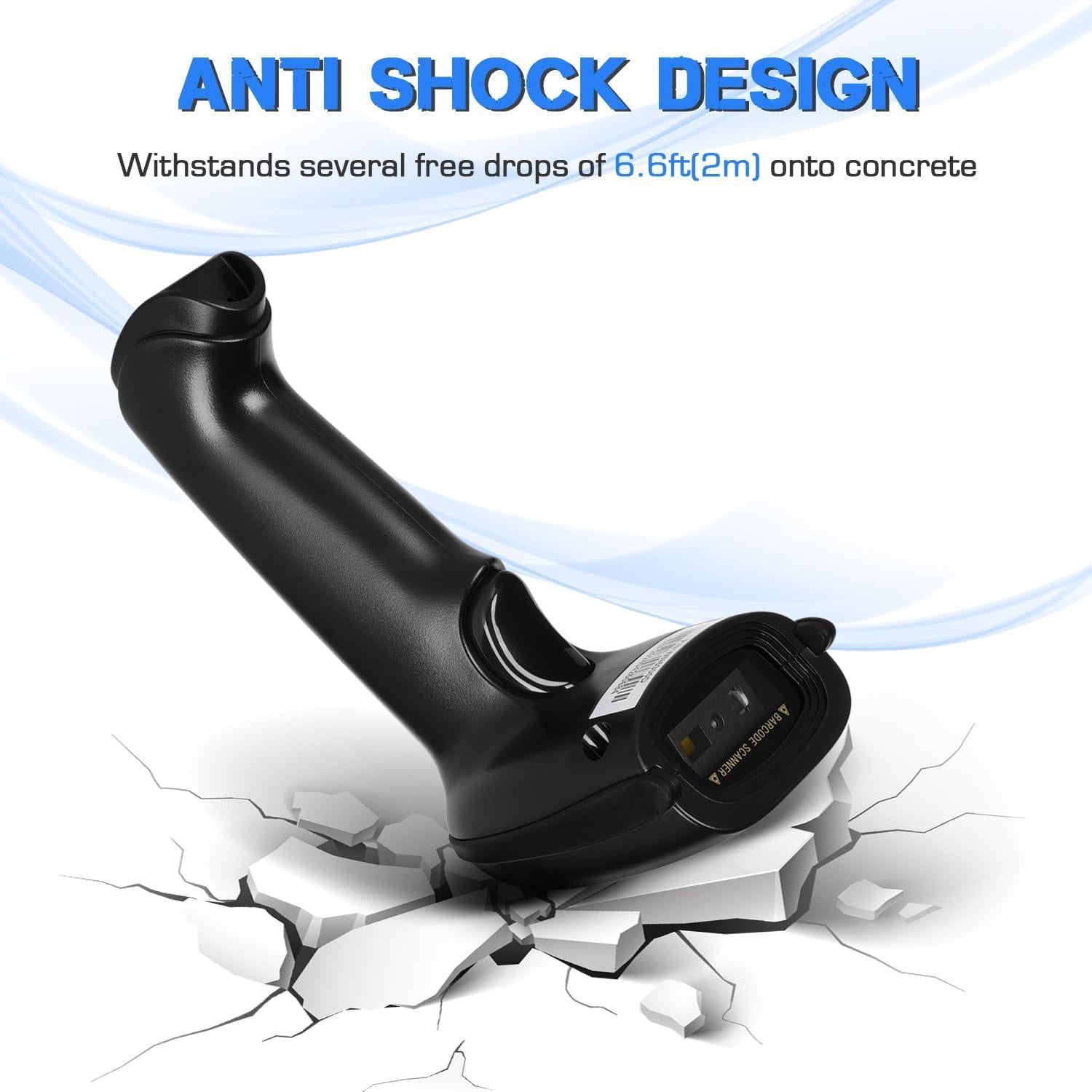 Escáner de Código de Barras Inalámbrico WoneNice 1D/2D 30m