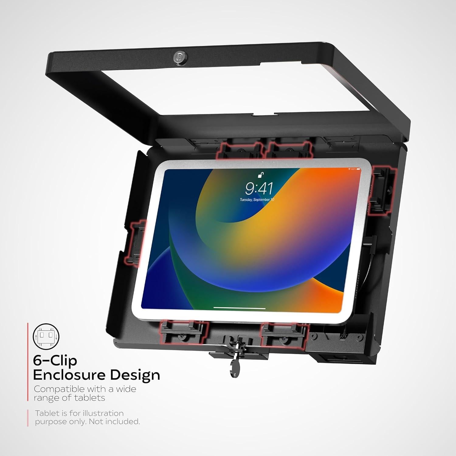 Soporte de Pared Antirrobo para iPad con Escáner Honeywell