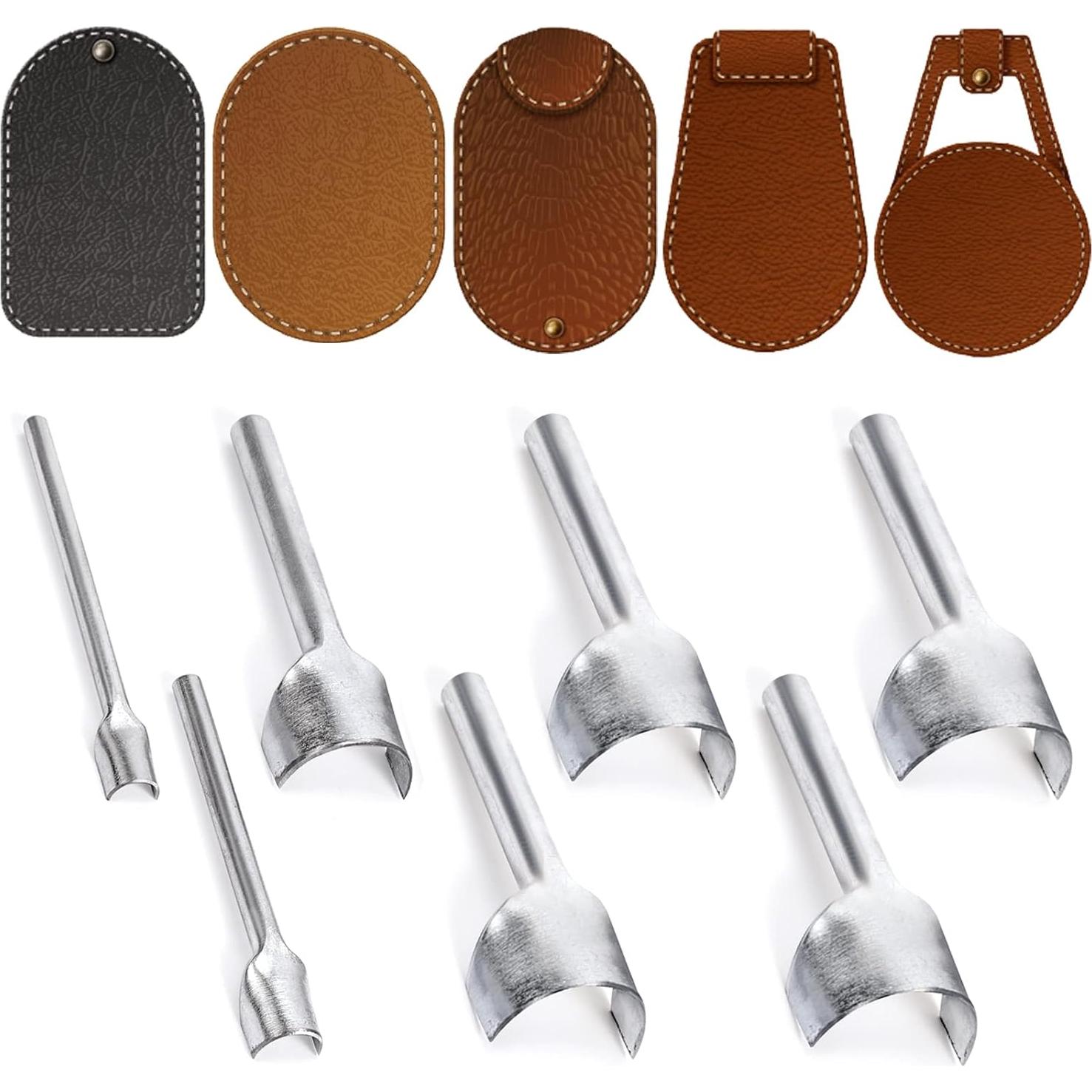 Caydo 7 Piezas Herramientas de Cuero Media Redonda 10-40mm