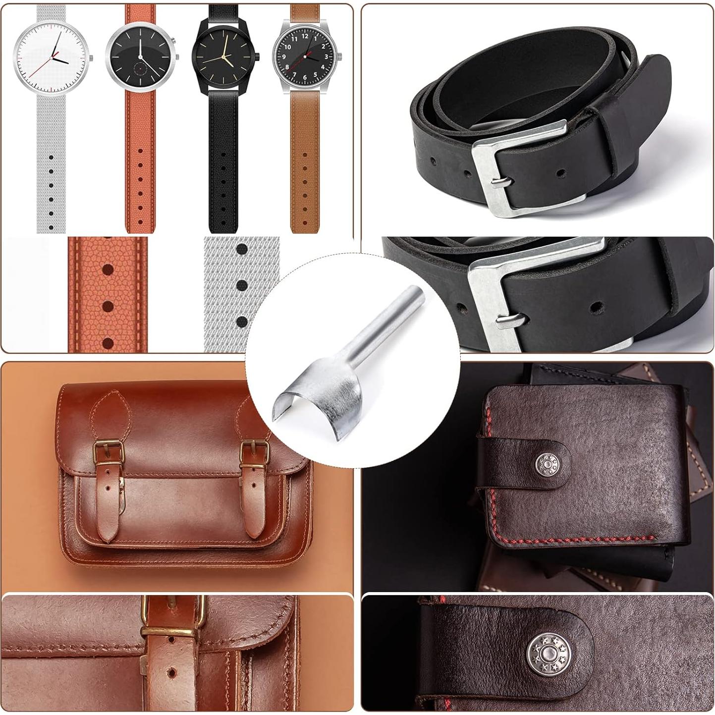 Caydo 7 Piezas Herramientas de Cuero Media Redonda 10-40mm