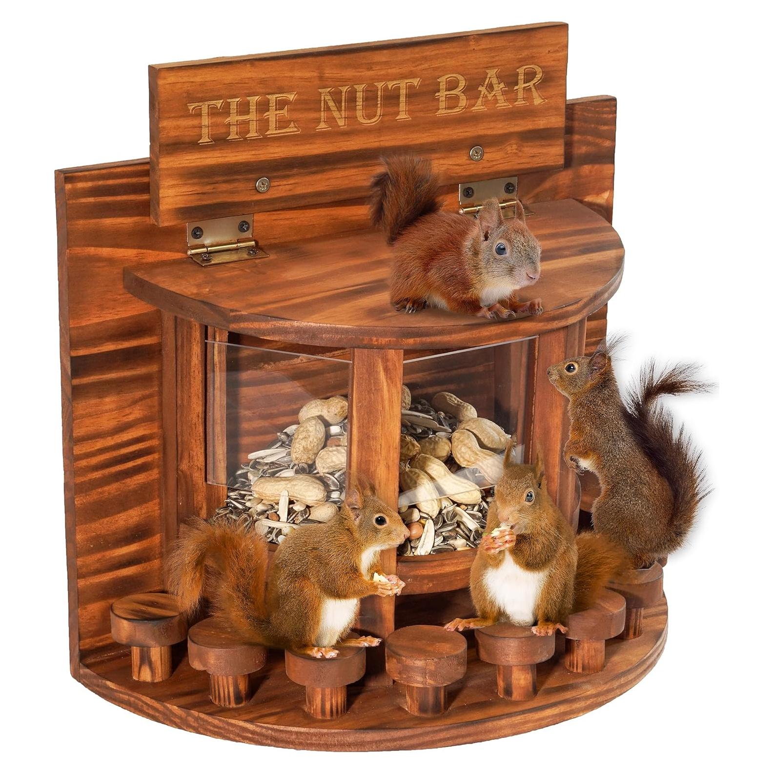 Alimentador de Ardillas MIXUMON de Madera 33.8x32cm