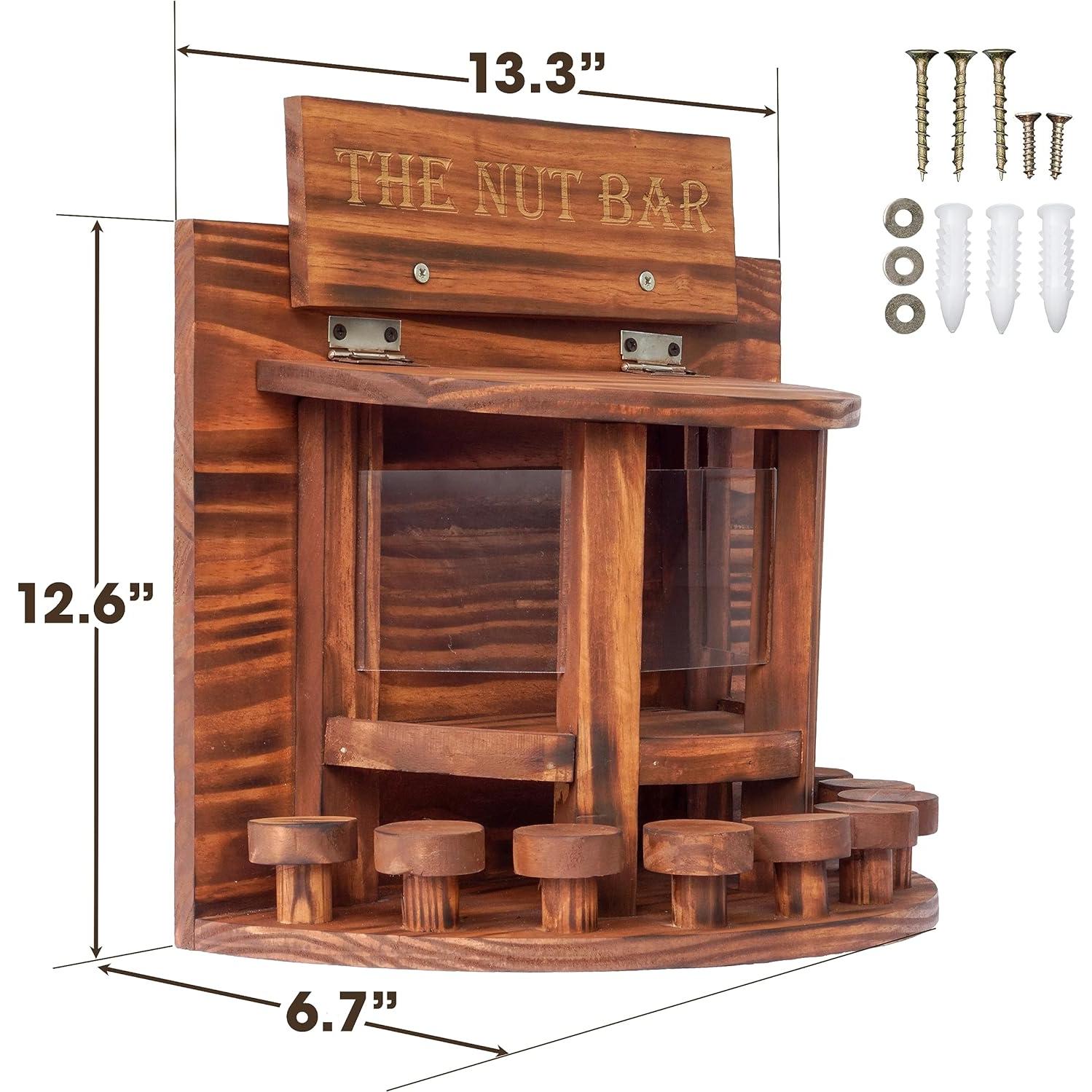 Alimentador de Ardillas MIXUMON de Madera 33.8x32cm