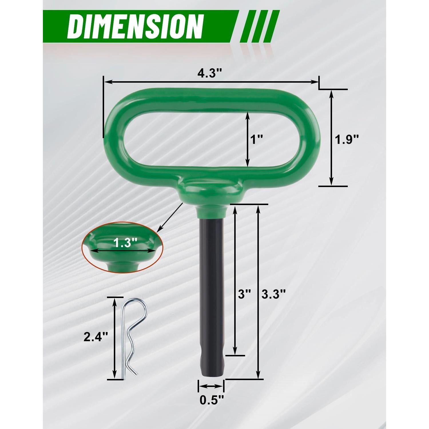 Pasador de Enganche EilxMag 1/2" x 3" Verde 2-Pack
