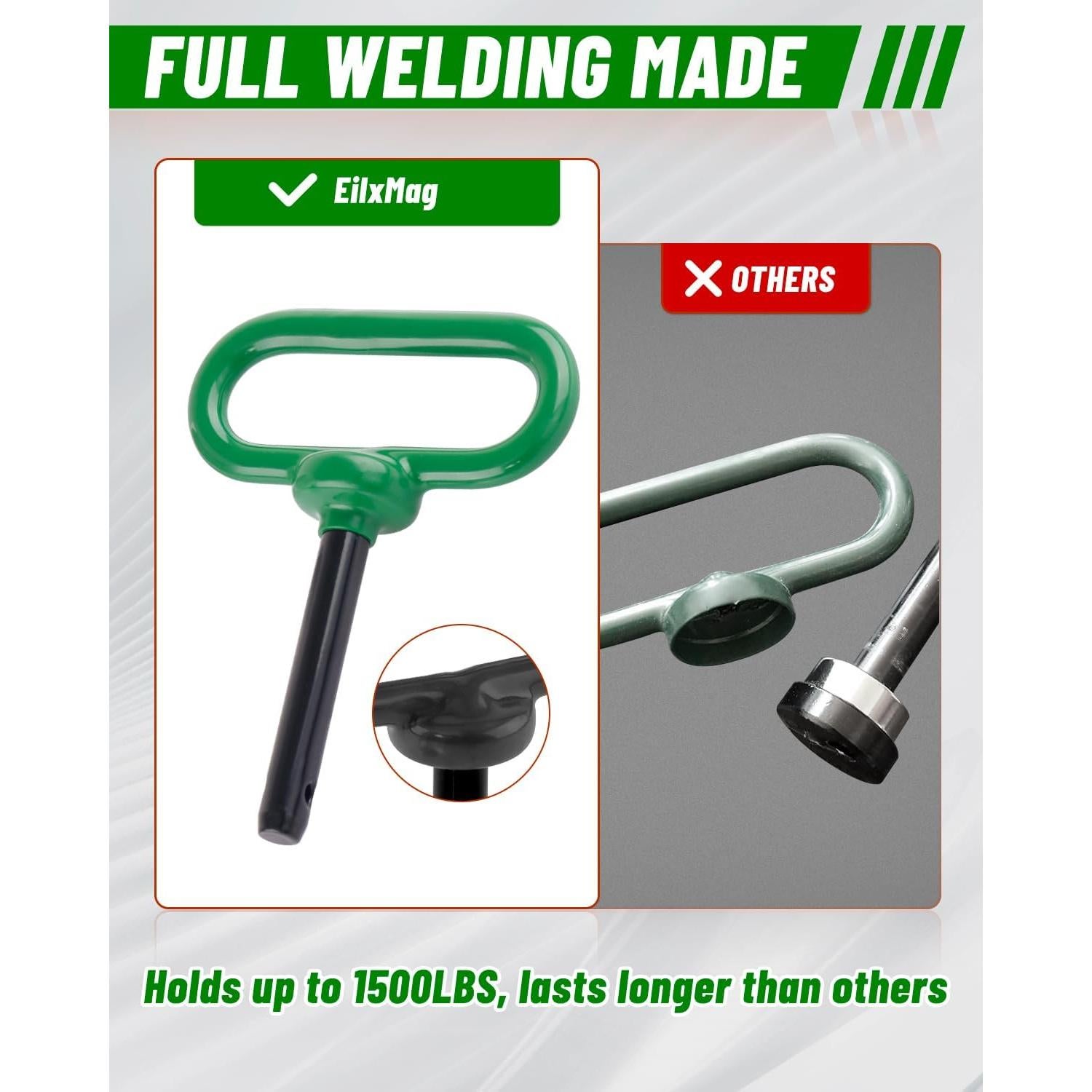 Pasador de Enganche EilxMag 1/2" x 3" Verde 2-Pack