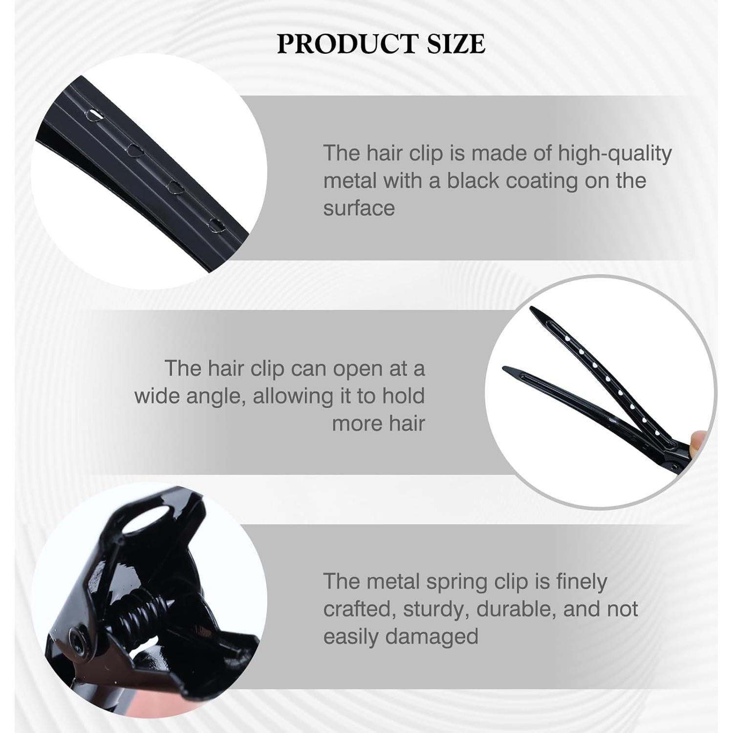 40 Clips de Estilo para el Cabello Dizila 9cm Metal Negro