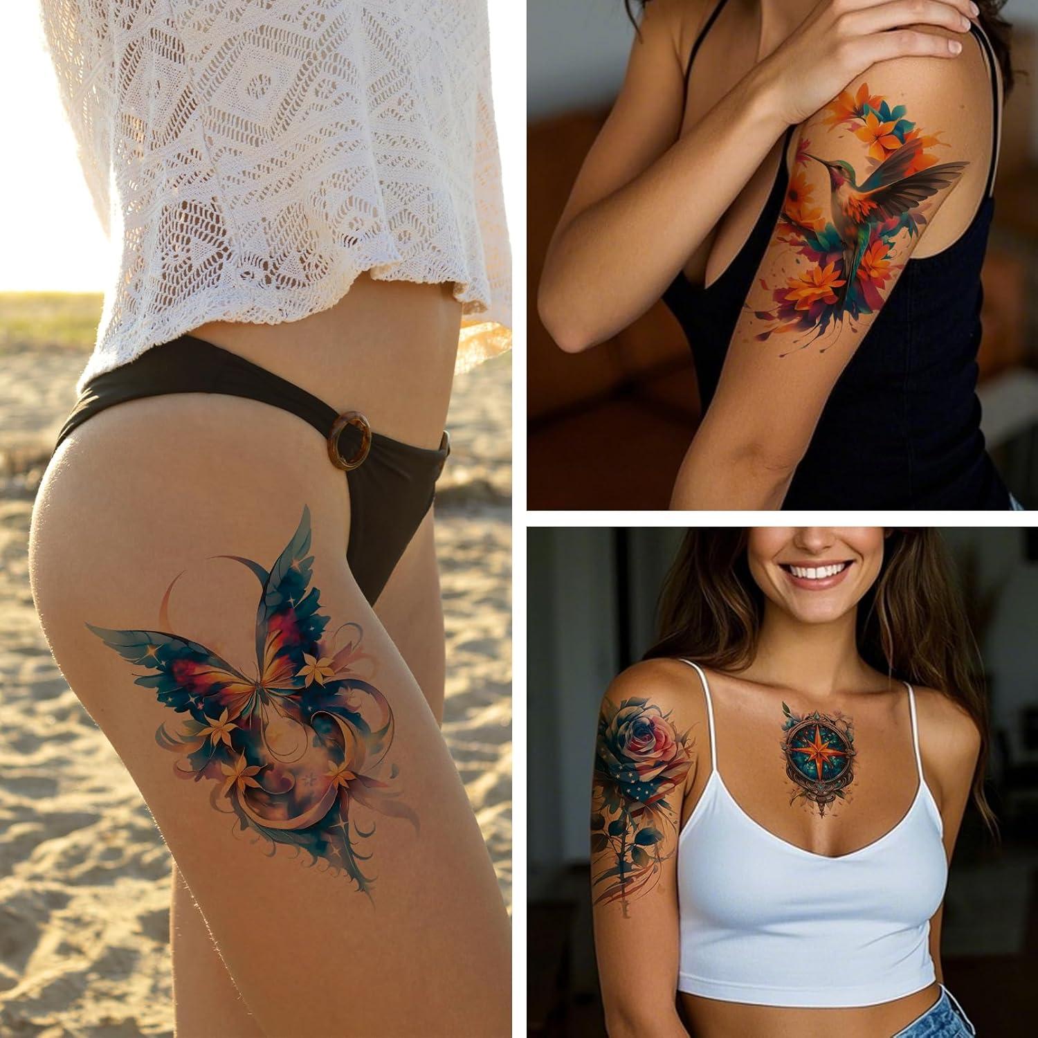 Tatuajes Temporales Acuarela 8 Hojas VERKSTAD Impermeables