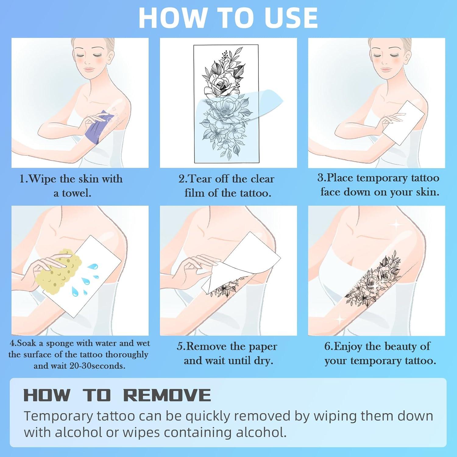 Tatuajes Temporales Acuarela 8 Hojas VERKSTAD Impermeables