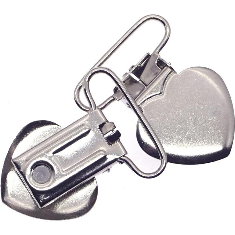 Clips de Suspensión de Corazón Plateado 10pcs - Metal y Plástico