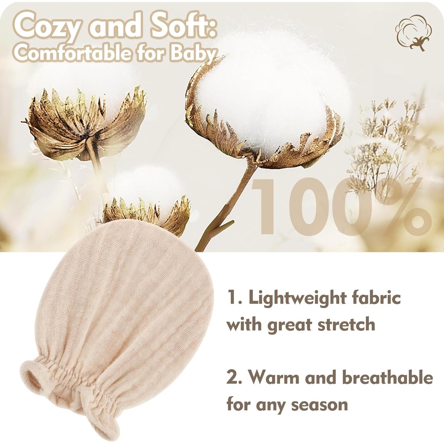 Mitones de Muselina Pro Goleem para Bebés 0-6 meses 100% Algodón