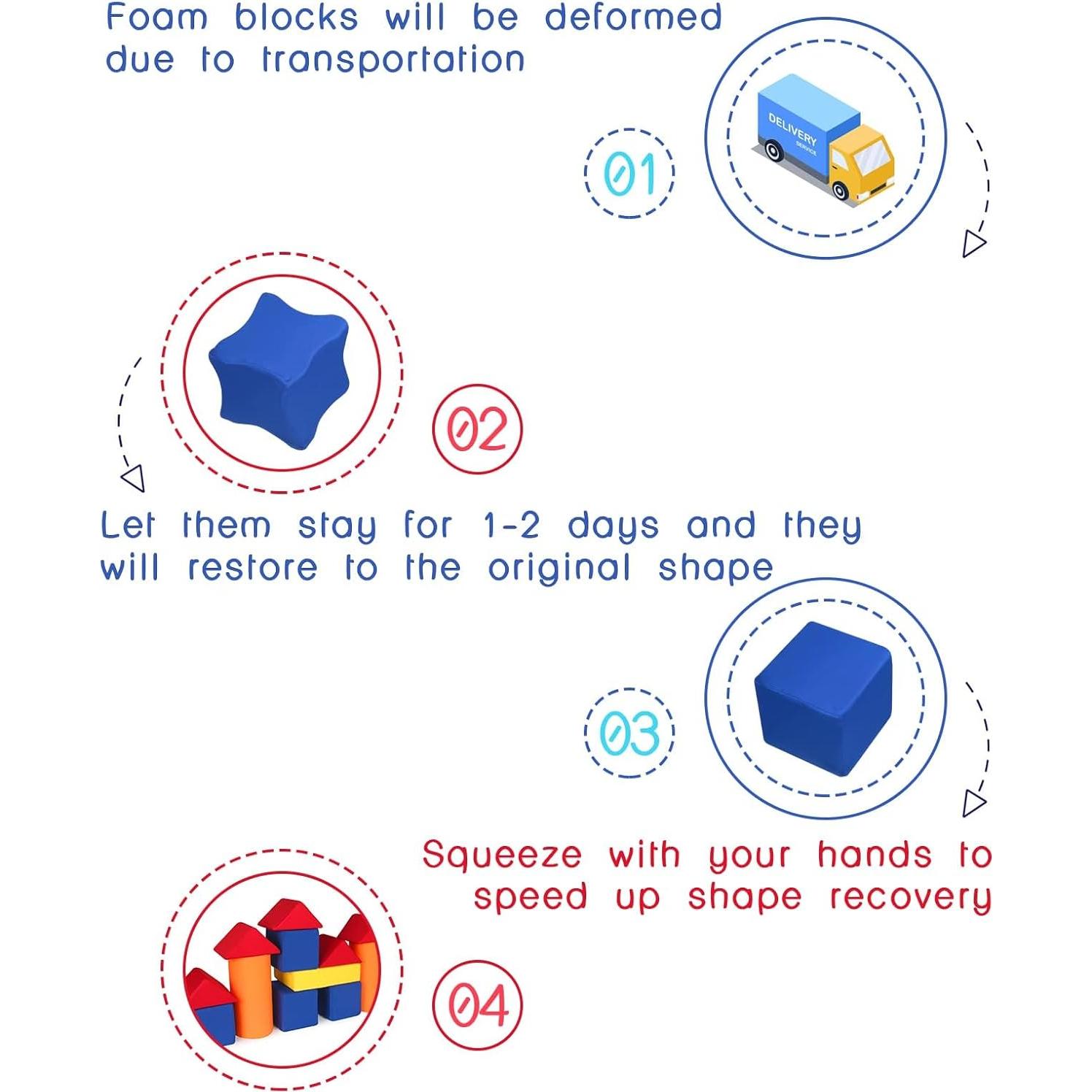 Bloques de Construcción de Espuma UHAPPYEE 12 Piezas Coloridos