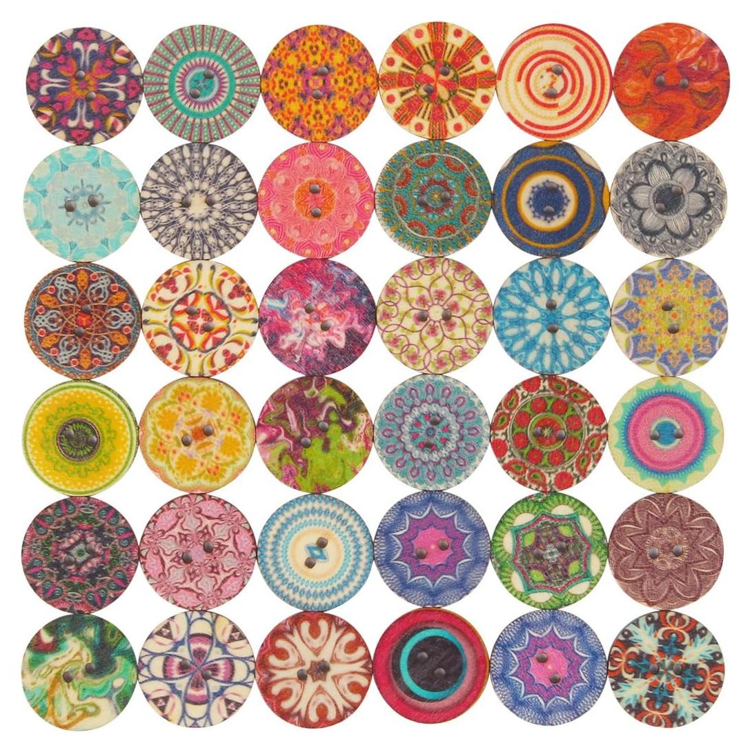 100 Botones de Madera Redondos 20mm Mahaohao para Manualidades