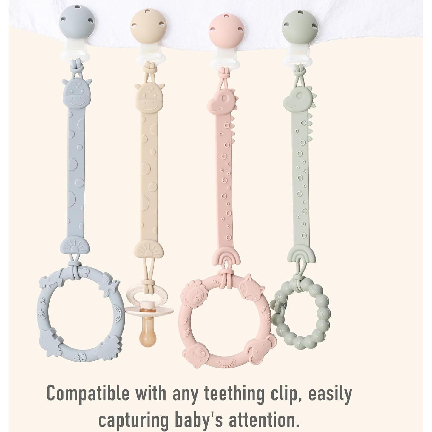 Mordedores de Silicona YIVEKO 3 Piezas Dinosaurio Bebé