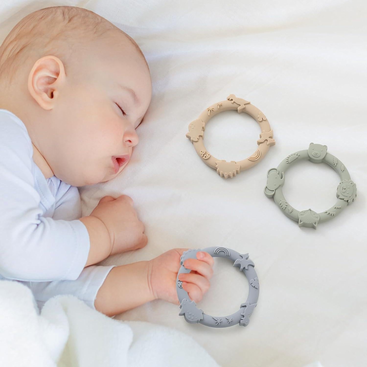 Mordedores de Silicona YIVEKO 3 Piezas Dinosaurio Bebé