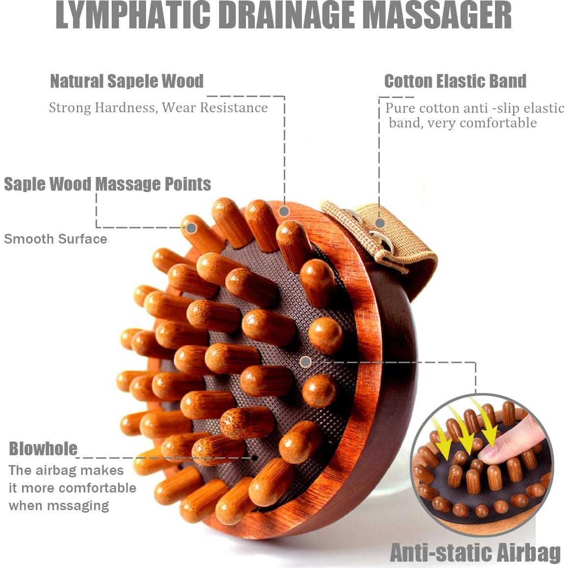 Cepillo de Masaje Anticelulitis Veryond de Madera Sapele 10cm