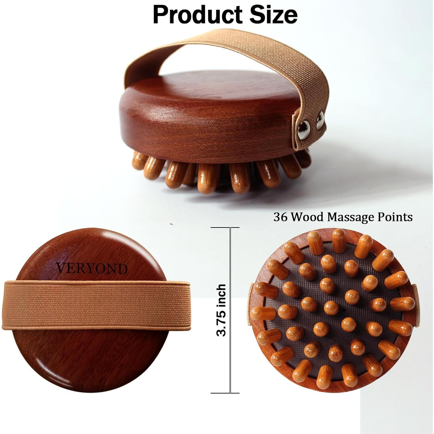 Cepillo de Masaje Anticelulitis Veryond de Madera Sapele 10cm