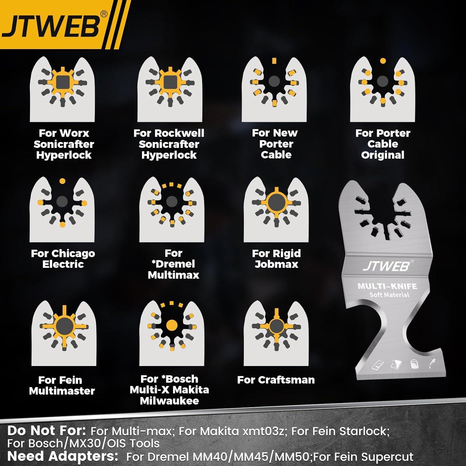 Cuchillas de Gancho Oscilante JTWEB 10PCS para Cortar Tejas