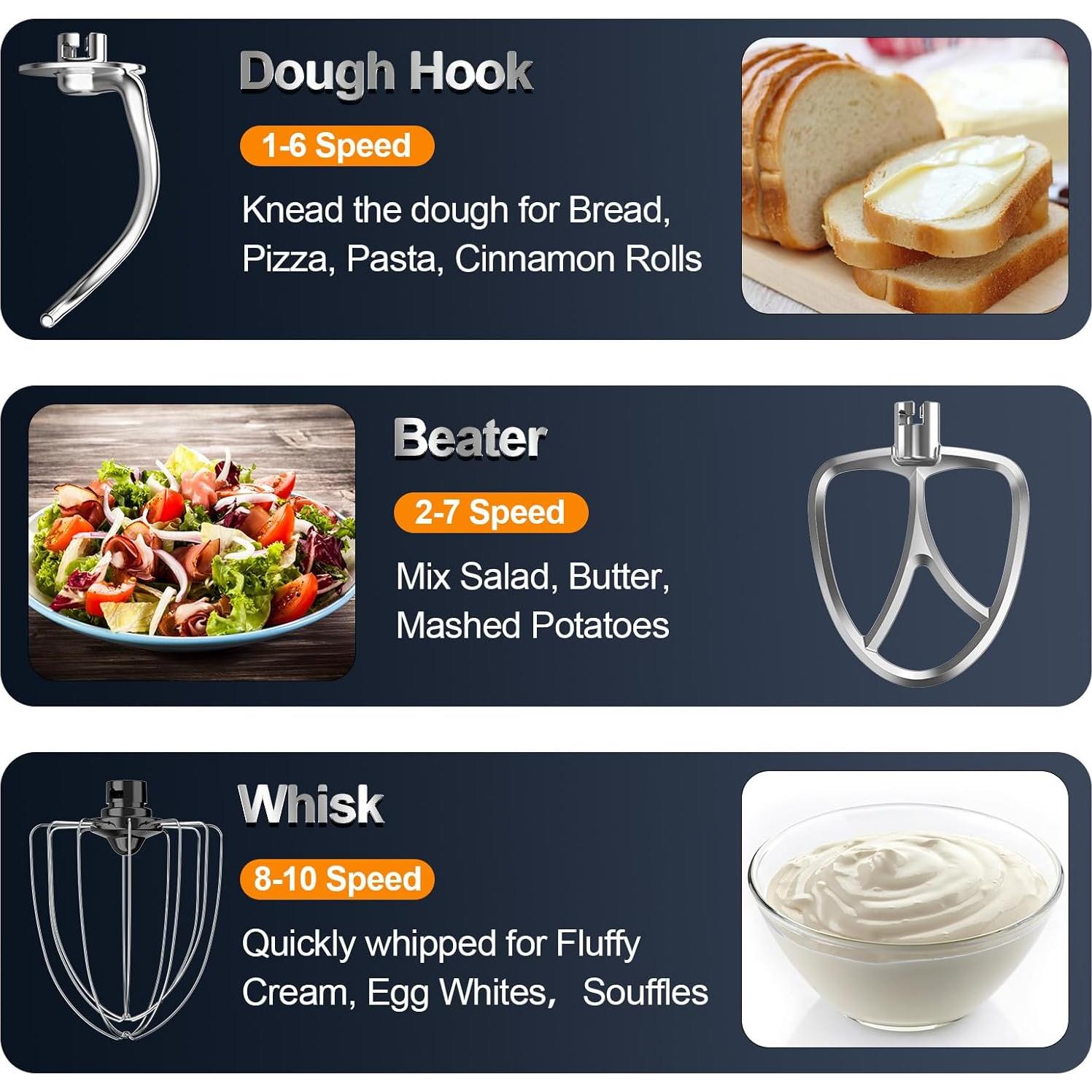 Batidora de pie Honinst 6.5L 10 velocidades beige