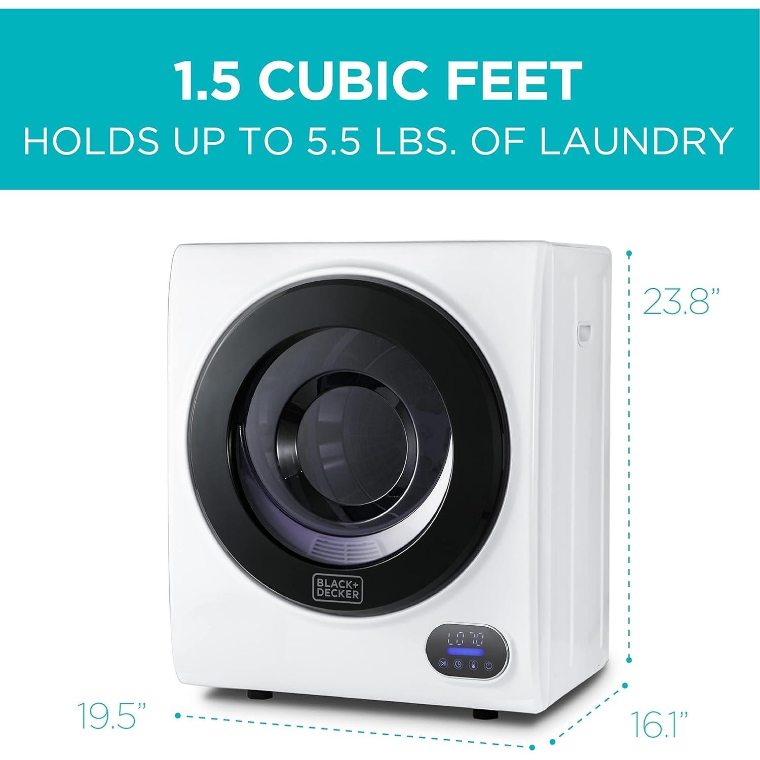 Secadora Compacta BLACK+DECKER BCED15 2.5 kg 850W Blanca